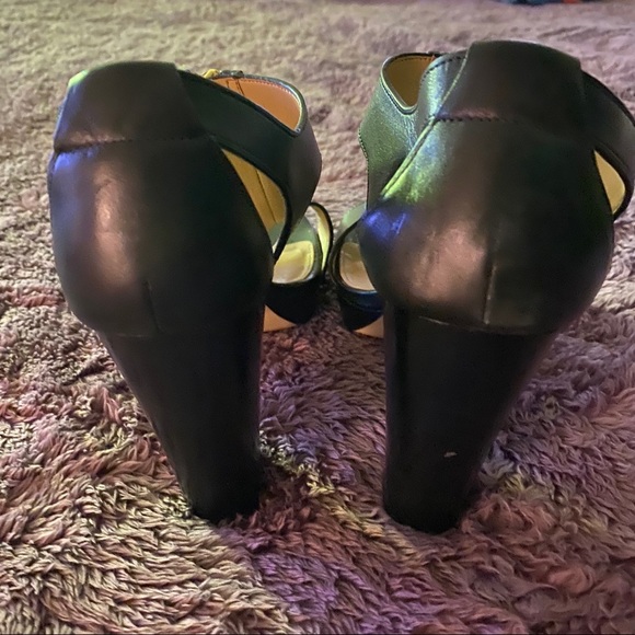 Michael Kors Black Zip Up Leather Heels - Picture 3 of 7